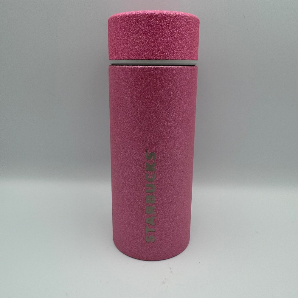 Starbucks Pink Glitter Stainless Steel Tumbler 12oz Vacuum Insulate Water Bottle